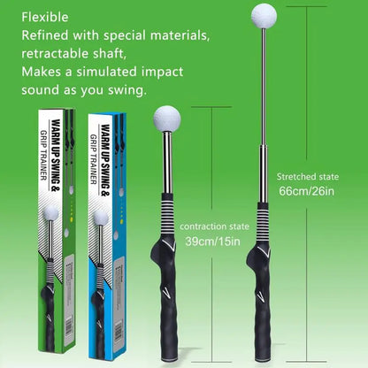Telescoping golf swing stick